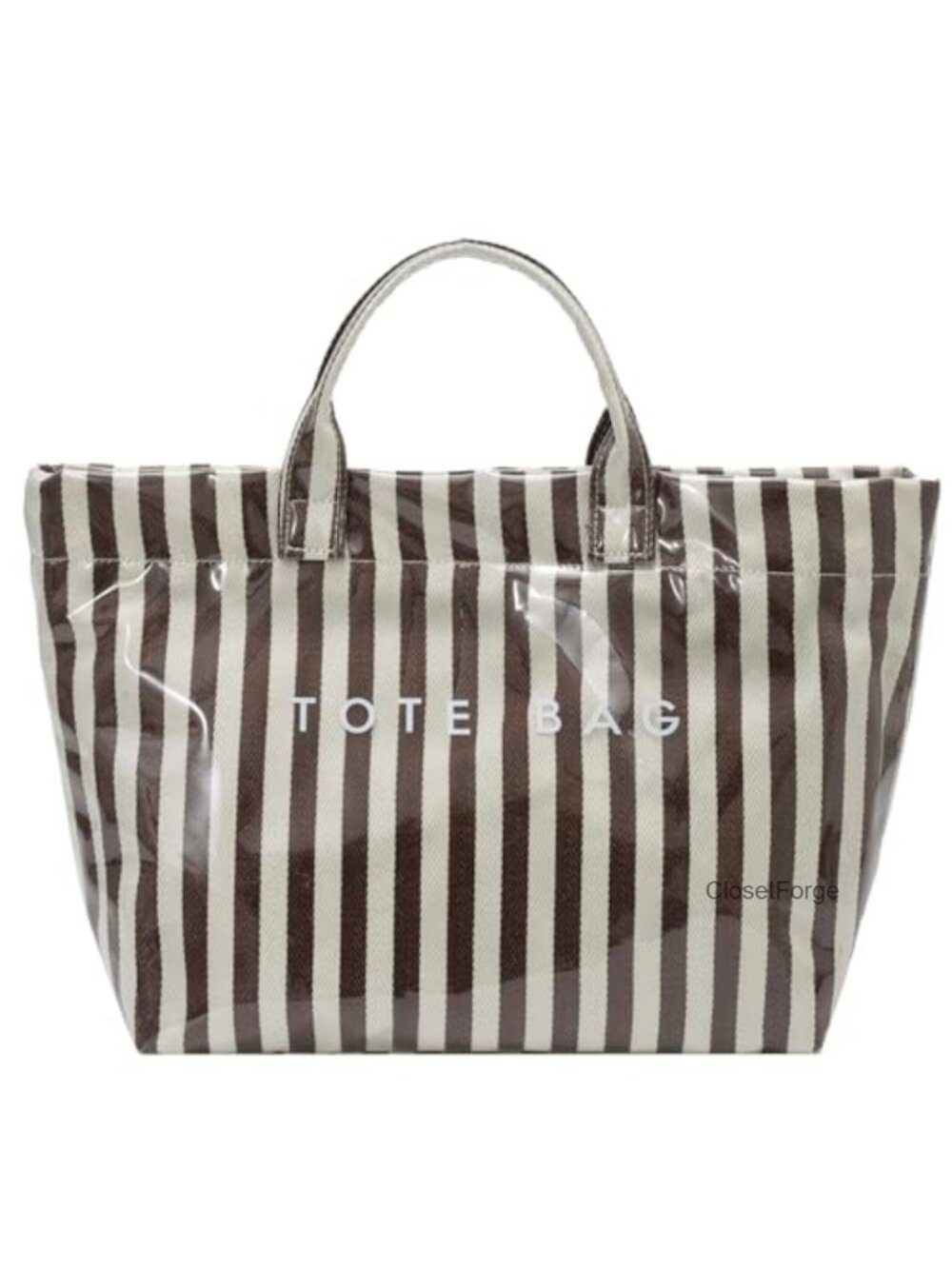 Waterproof PVC Tote Bag for Women Large Clear Handbags Work Beach